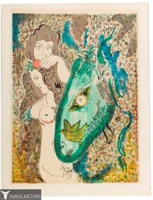 Marc Chagall - Paradise II / Green Donkey Litho