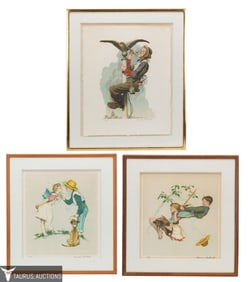 Three Norman Rockwell Pencil Signed Lithographs
