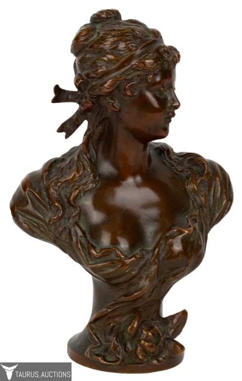 Eugen Bormel Tiffany & Co. Bronze Bust of a Woman (1 of 9)