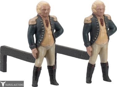 Geo Washington Andirons, Virginia Metal Crafters