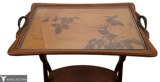 Louis Majorelle Art Nouveau Wood Marquetry Table