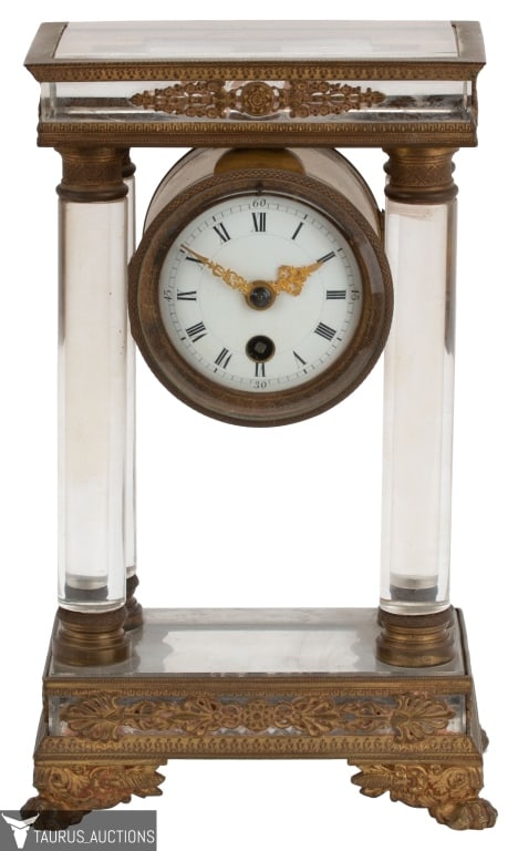 Crystal & Bronze Mounted Portico Clock - C Brunier (1 of 12)