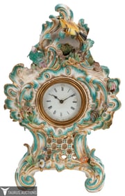 Rococo Porcelain Cased Mantel Clock