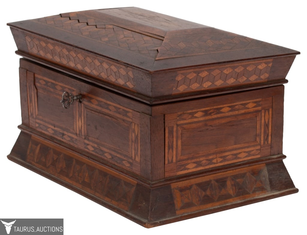 19th C Marquetry Letter / Jewelry Box (1 of 14)