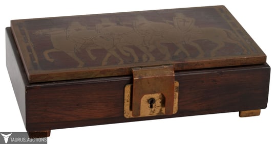 Erhard & Sohne Mahogany & Brass Locking Box
