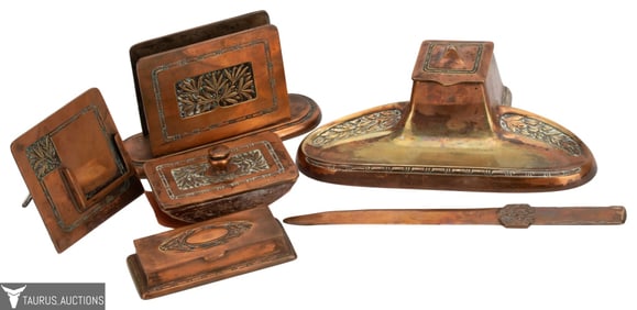 Bradley and Hubbard Six Piece Desk Set