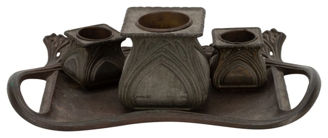 Antique Art Nouveau Four Piece Desk Set