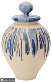 Don Hanson Lidded Stoneware Pottery Vase
