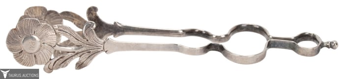Antique Sterling Silver Floral Sugar Tongs