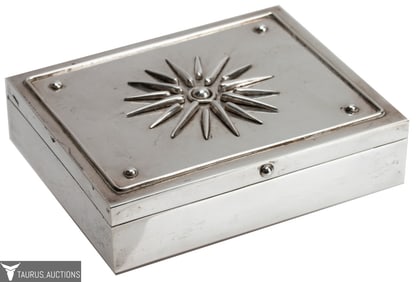 Zolotas Sterling Sunburst Humidor Desk Box