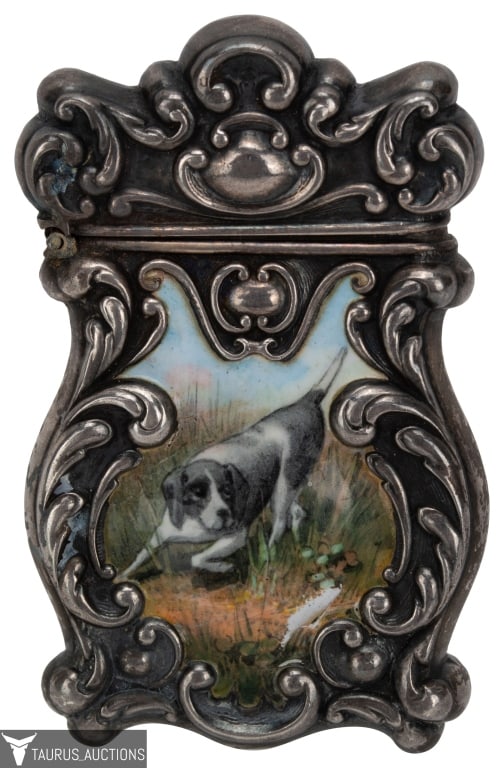 Antique Silver Enamel Vesta Match Striker Case (1 of 7)