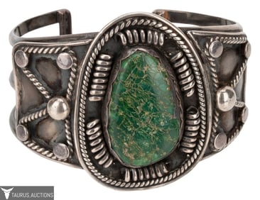 Southwestern Sterling Silver & Turquoise Cuff