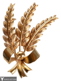 Tiffany & Co.18K Gold Wheat Bundle Bow Brooch