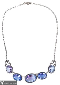 Art Nouveau Sterling Alexandrite Crystal Choker