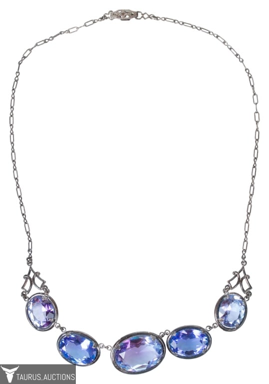 Art Nouveau Sterling Alexandrite Crystal Choker (1 of 10)