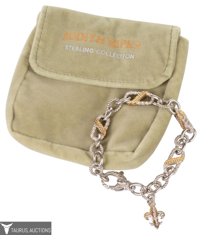 Judith Ripka Sterling Fleur De Lis Charm Bracelet (1 of 10)