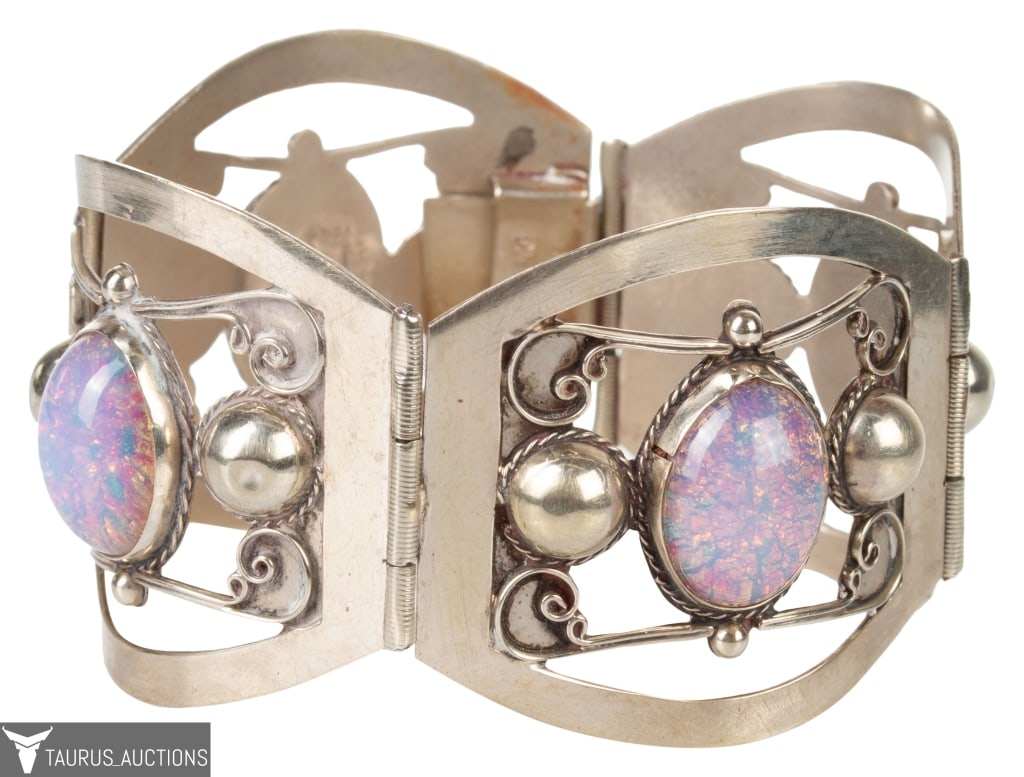 Mexican Sterling Fire Opal Bracelet (1 of 7)