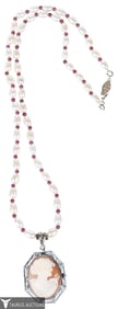 Pearl Strand with Cameo Pendant Necklace