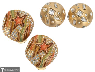 Roxanne Assoulin Gold Tone Clip Earring Lot