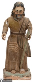 19th C Spanish Carved Santos - Isidore