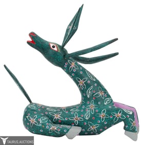 Cresencio Hernandez Mexico Carved Folk Art Deer
