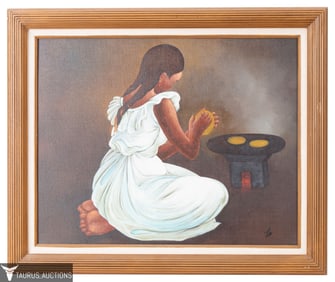 Ta - Tortilla Maker Oil Painting