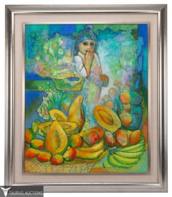 Jorge Ochoa, 'Nina Con Flores & Frutas' Painting