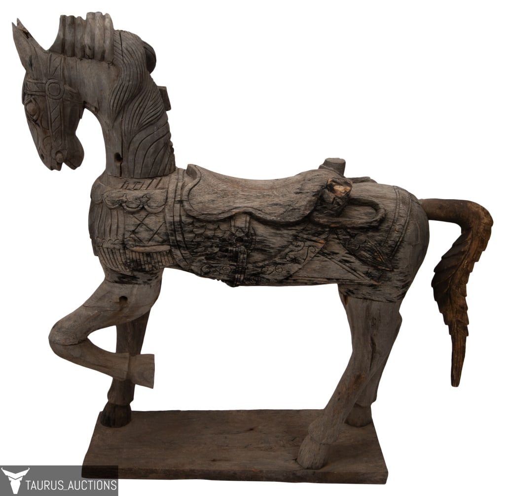 Antique Carved Wood Horse - India (1 of 10)