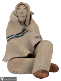 Seated Native American Sculpture