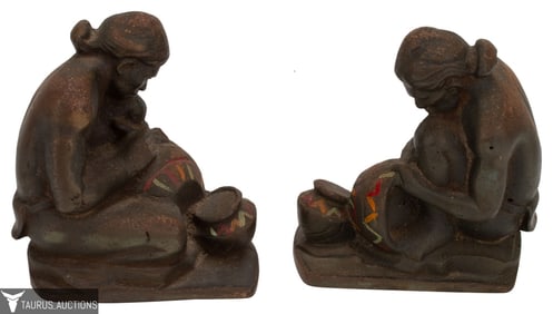 Pair Native American Figural Bookends