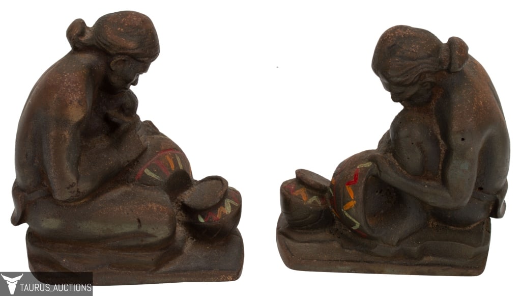 Pair Native American Figural Bookends (1 of 8)