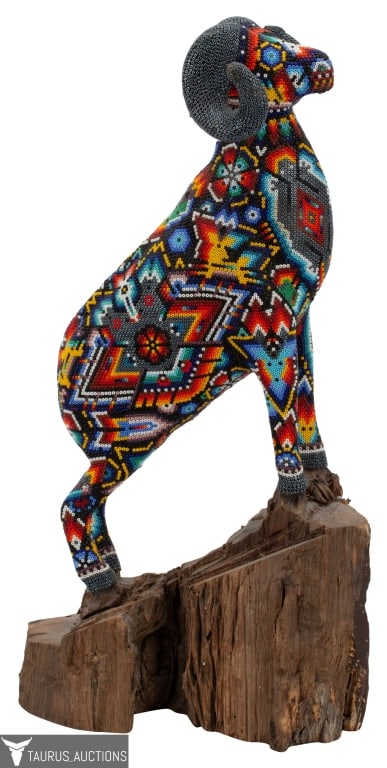 Tribal Huichol Beaded Ram Sculpture (1 of 10)