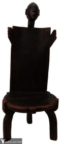 Large African Figural Throne Chair