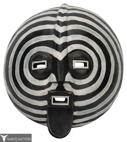 Hand Carved African Ghana Zebra Mask