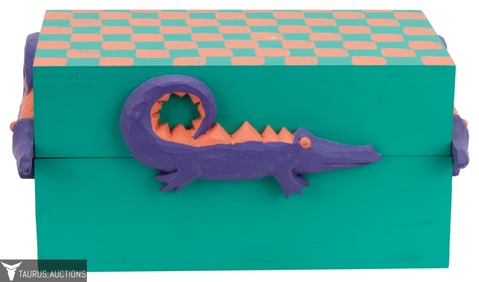 B. Leader - Hand Carved & Painted Alligator Box