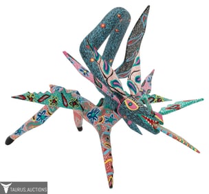 Oaxacan Alebrije, Signed Wood Carved Dragon