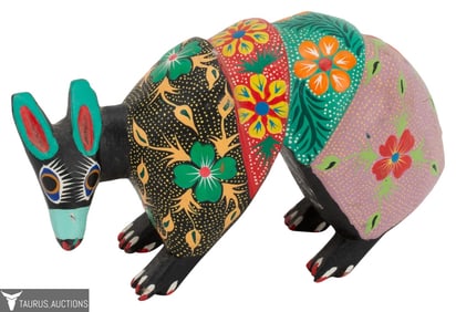 Armadillo - Signed Alebrije Oaxacan Wood Carving