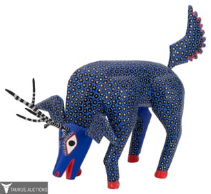 Ranulfo Hernandes Mexico Carved Wood Folk Art Ibex