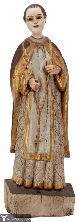 Antique Hand Carved Wood Santos Bishop (1 of 13)