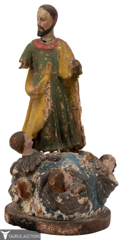 Polychrome Carved Wood Santos Figure (1 of 13)