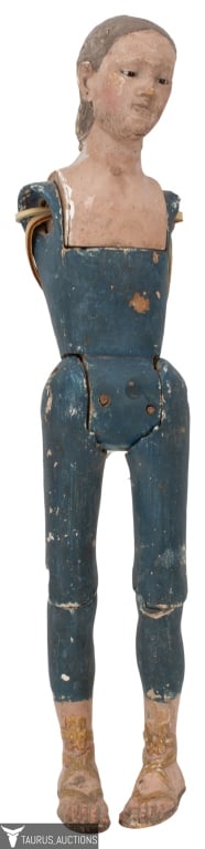 Religious, Glass Eyed, Wood Santos Figure (1 of 7)