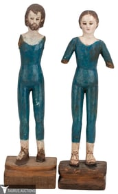 Carved Wood Santos Pair