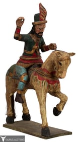 Large Polychrome Santos on Horse