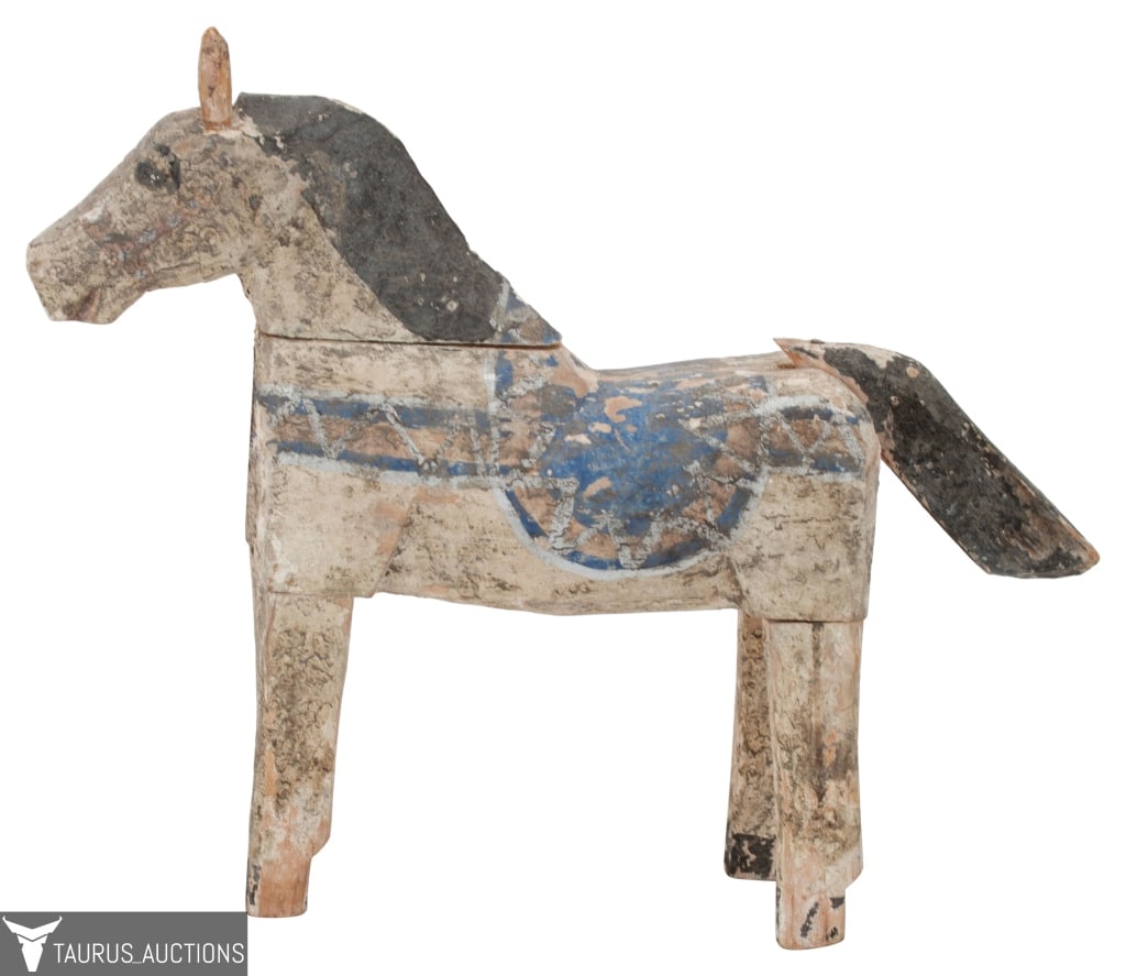 Primitve Hand Carved Wood Horse Sculpture (1 of 9)