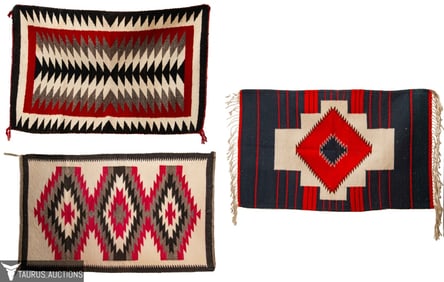 Three Hand Woven Sarape / Rugs - Navajo