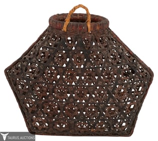 Antique Trapezoid Weave Delicate Basket