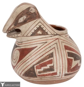 Polychrome Badger Effigy Jar, Mexico