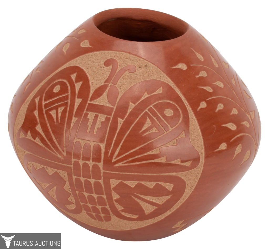 Alvina Yepa - Jemez Redware Butterfly Vase (1 of 9)
