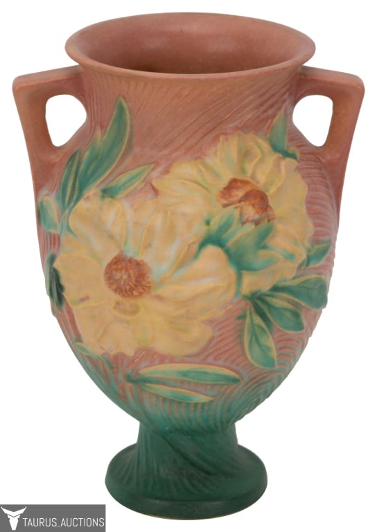 Roseville Peony Double Handled Vase (1 of 10)