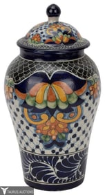 Mexican Talavera - La Corona Lidded Urn Jar